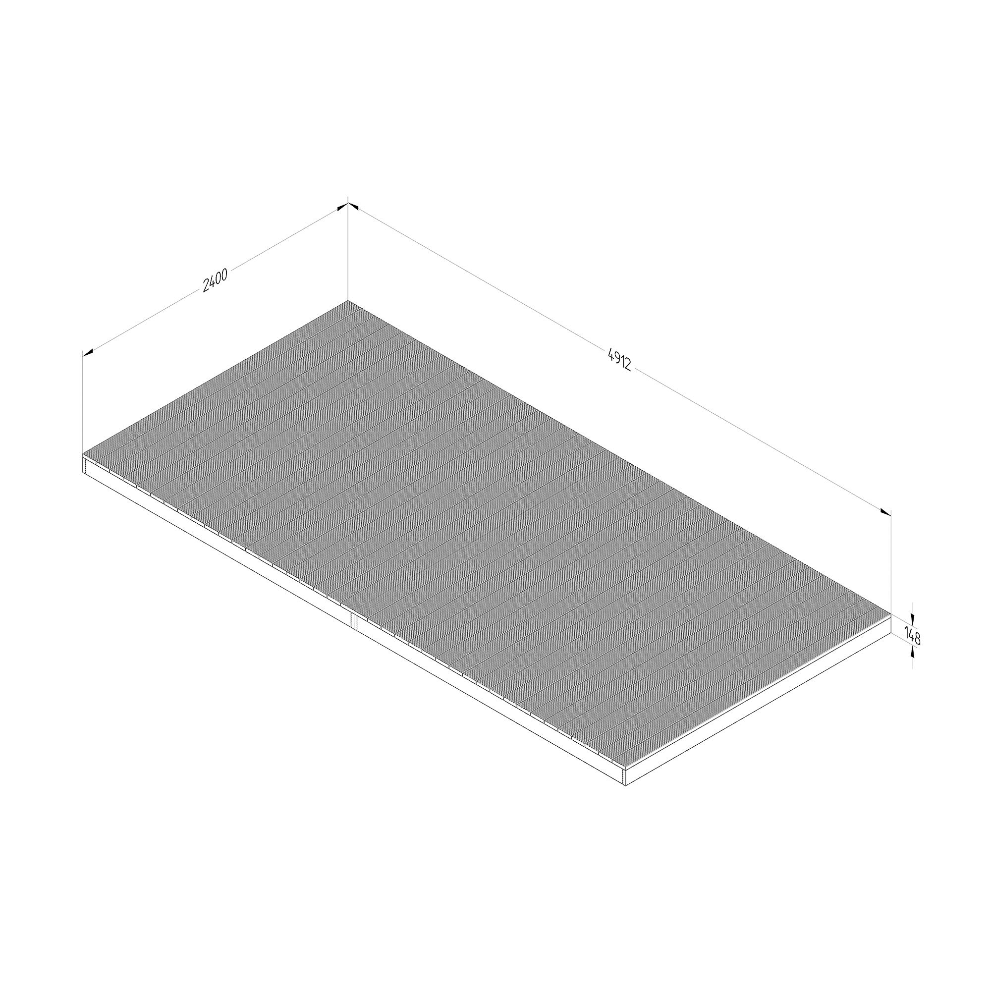 Forest Garden Softwood Decking kit (L) 2.4m x (W) 4.91m, 5.89m²