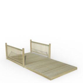 Forest Garden Softwood Decking kit,, x4 Post x2 Balustrade (L) 1.31m x (W) 4.91m