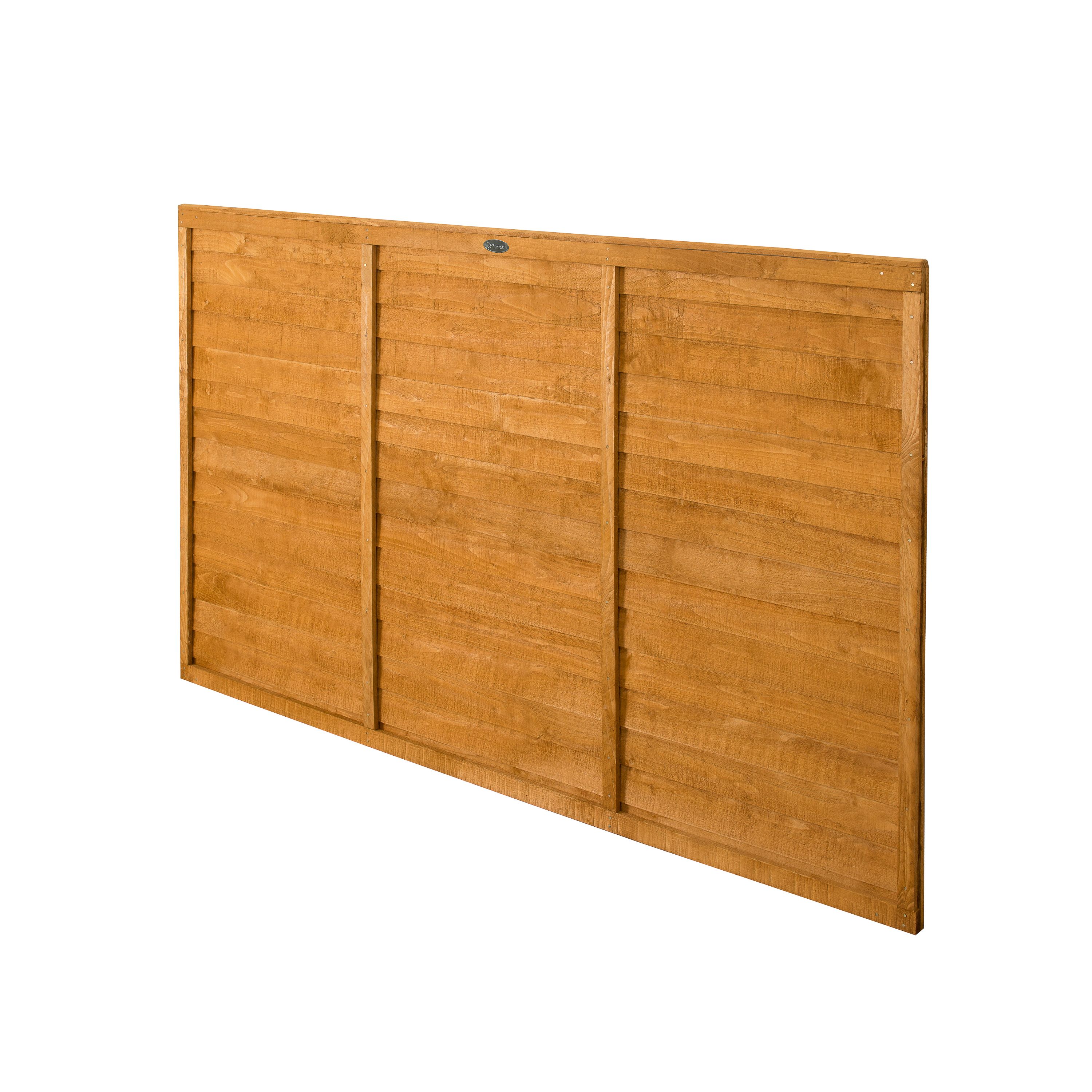 Forest Garden Straight edge Lap Dip treated 4ft Wooden Fence panel (W)1.83m (H)1.21m