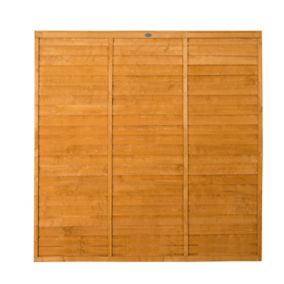 Forest Garden Straight edge Lap Dip treated Fence panel (W)1.83m (H)1.83m