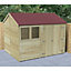 Forest Garden Timberdale 10x8 ft Reverse apex Wooden 2 door Shed with floor (Base included)
