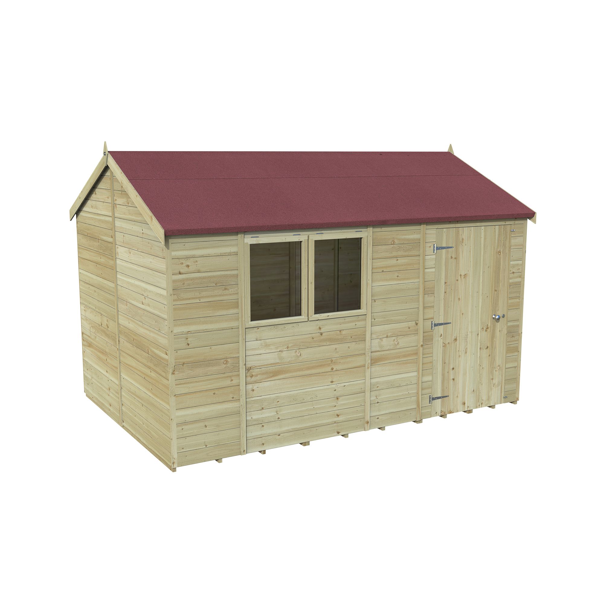 Forest Garden Timberdale 12x8 ft Reverse apex Wooden Shed with floor
