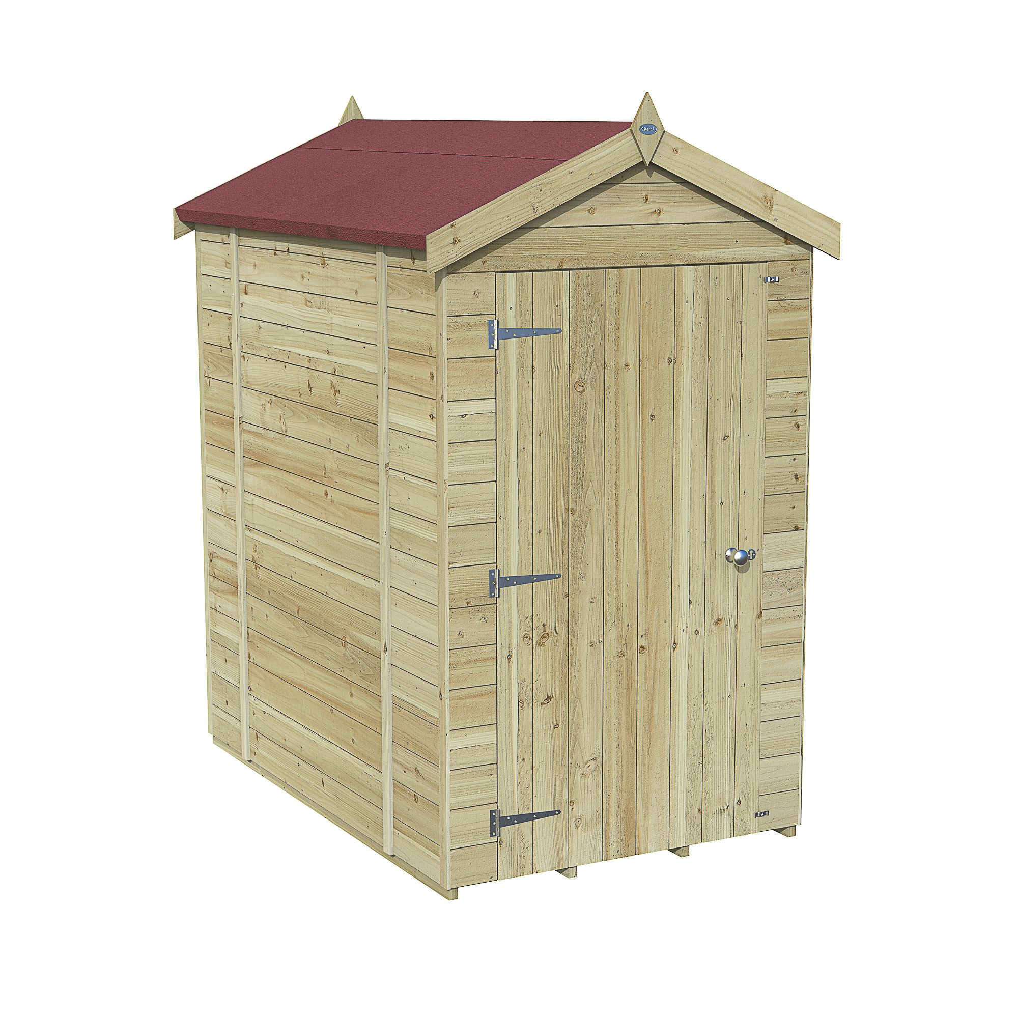 Forest Garden Timberdale 6x4 ft Apex Wooden Shed with floor (Base included)
