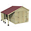 Forest Garden Timberdale log store 10x8 ft Apex Wooden 2 door Shed with floor (Base included)