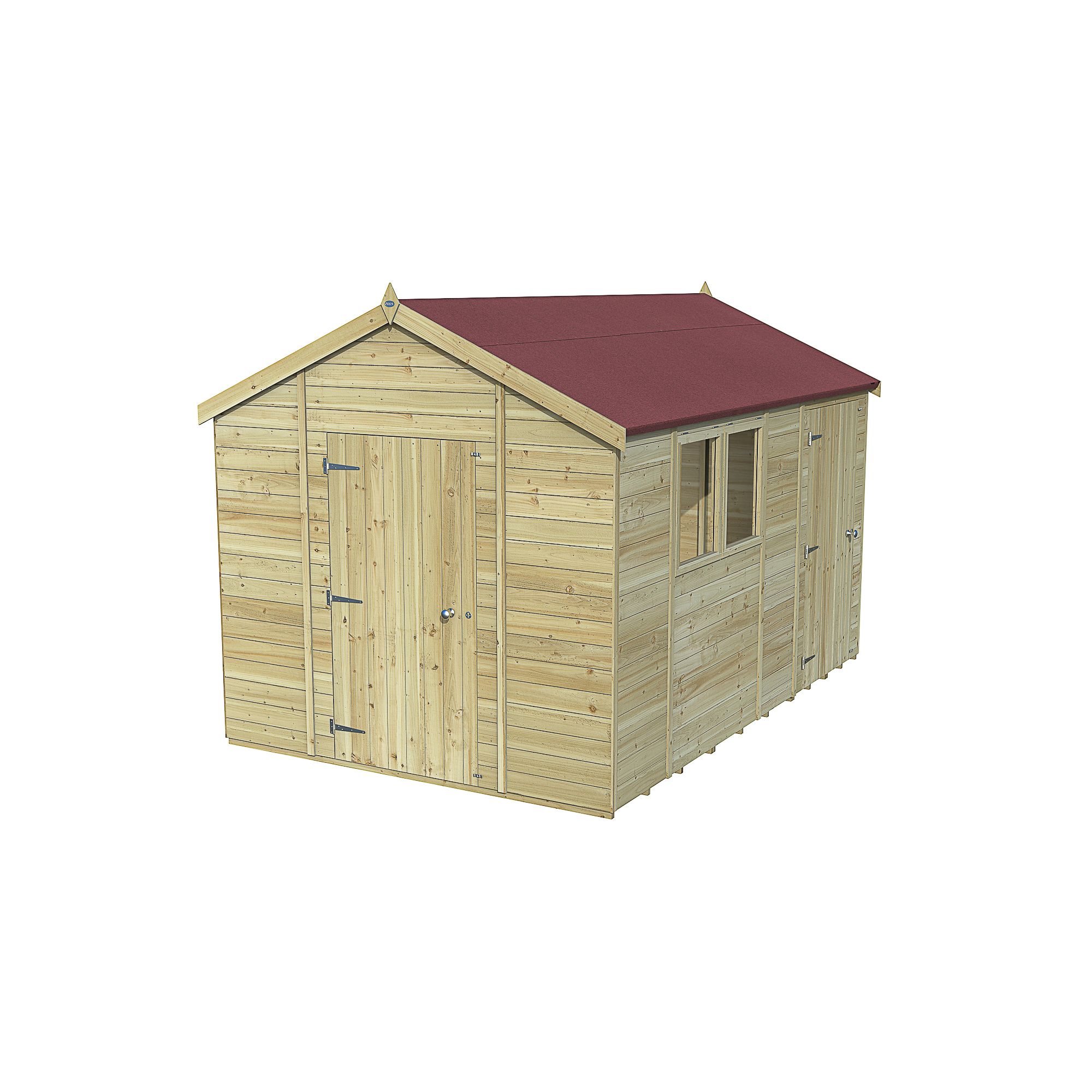 Forest Garden Timberdale Tongue & groove 12x8 ft Apex Wooden Pressure treated Shed with floor