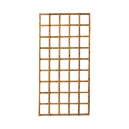 Forest Garden Traditional Square Dip treated Trellis panel (W)0.91m (H)1.83m