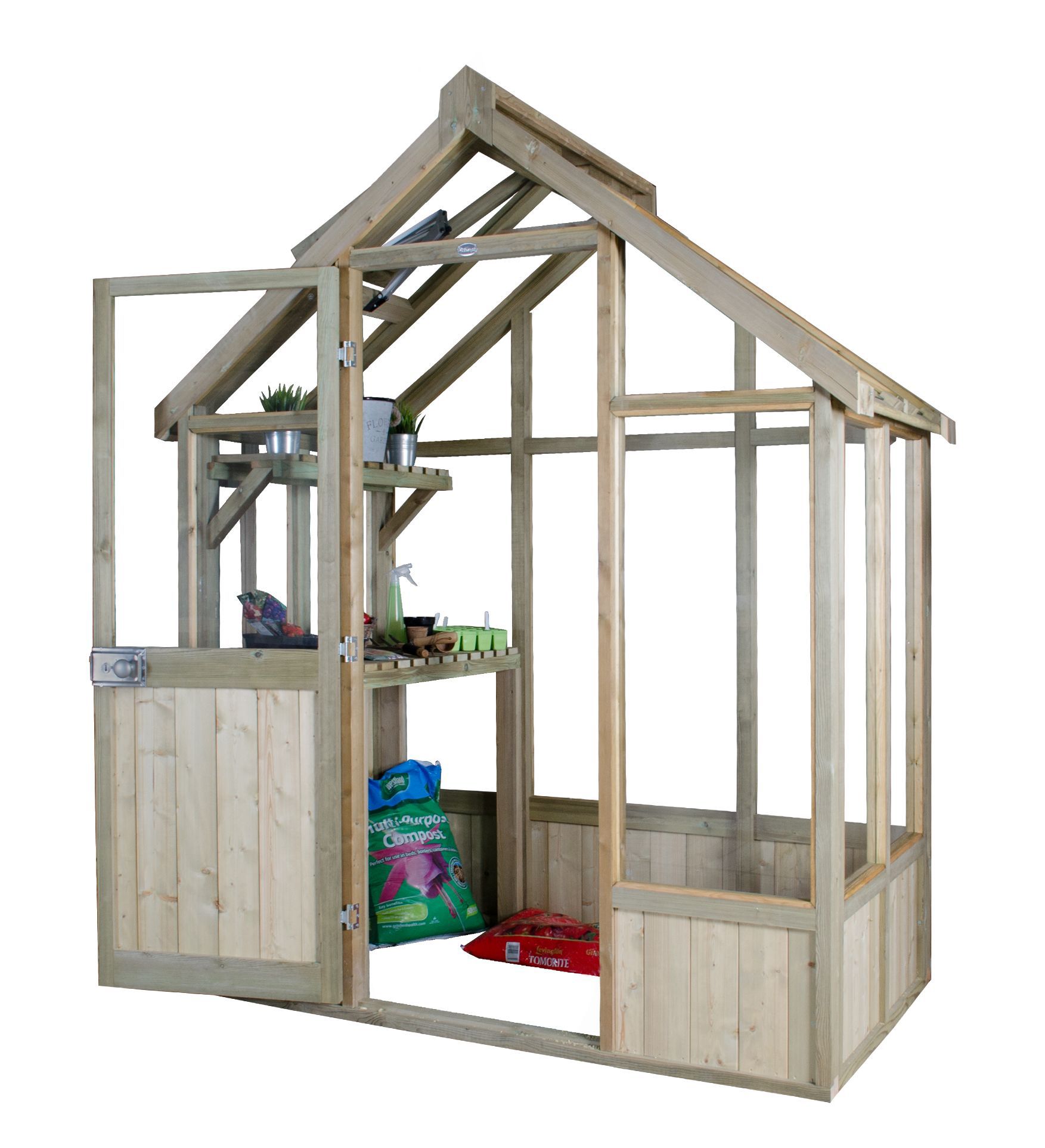 Forest Garden Vale Natural timber 6x4 Greenhouse