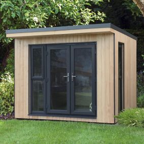 Forest Garden Xtend+ 10x9 ft with Double door & 2 windows Pent Garden office (H)2500mm x (W)2980mm - Assembly service included