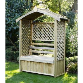 Forest Lyon Lattice Arbour, (H)2000mm (W)1560mm (D)670mm - Assembly required