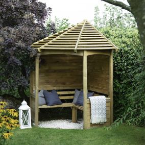 Forest Venetian Corner Arbour, (H)2500mm (W)2330mm (D)1610mm - Assembly required