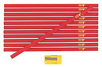 Forge Steel Red Carpenter Pencil, Pack of 12