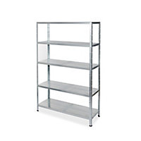 Form Axial Grey 5 shelf Steel Shelving unit (H)1800mm (W)1200mm
