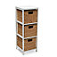 Form Baya Brown & white 3 Shelf Tower unit (H)850mm (W)310mm (D)310mm