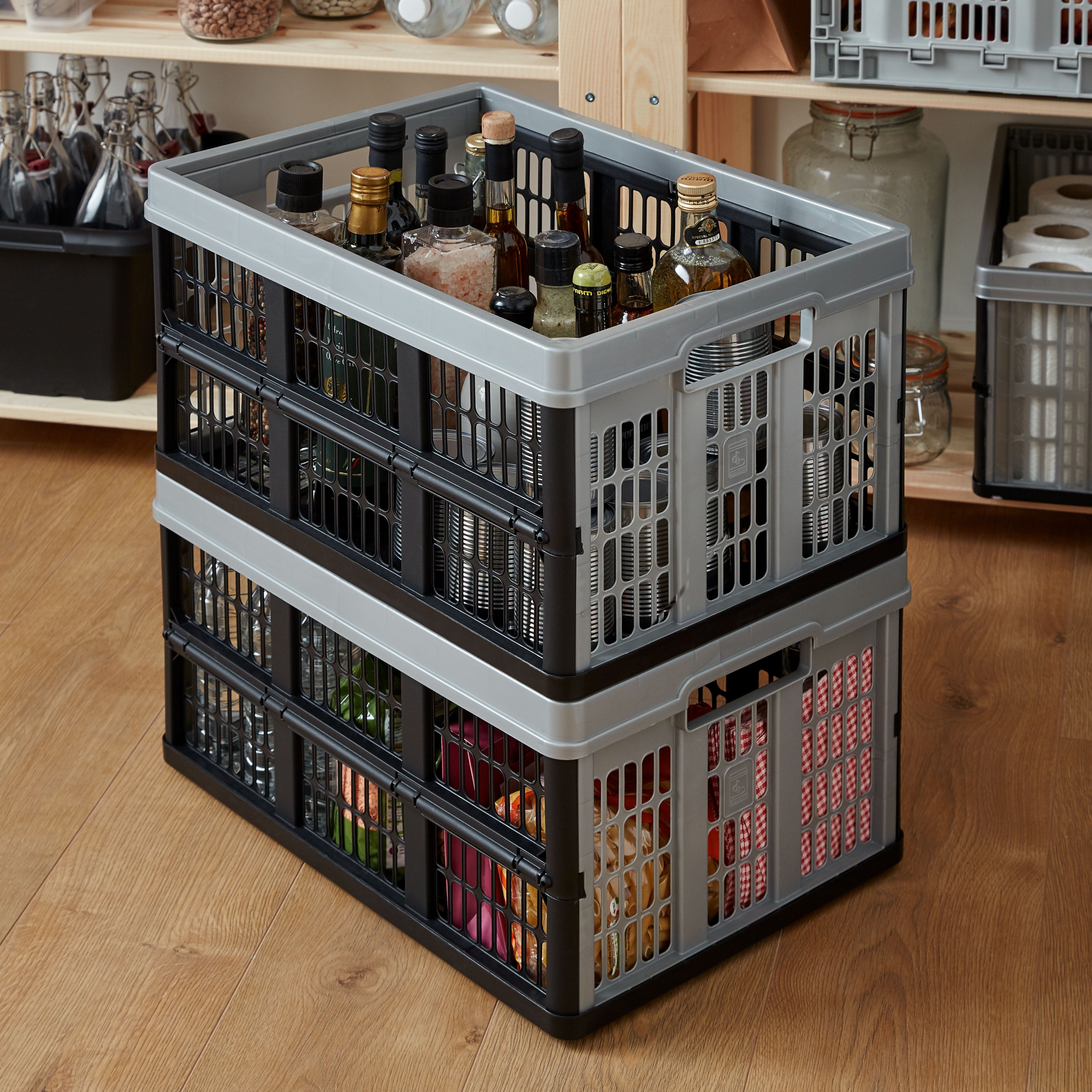 Form Black & Grey Foldable 45L Euro box