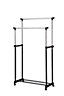 Form Black & silver Double Freestanding clothes rail