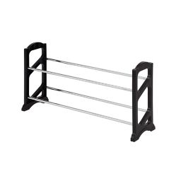Form Black Stackable Shoe rack (H)380mm (W)710mm