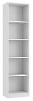 Form Darwin Gloss white Freestanding 4 shelf Bookcase, (H)2004mm (W)500mm