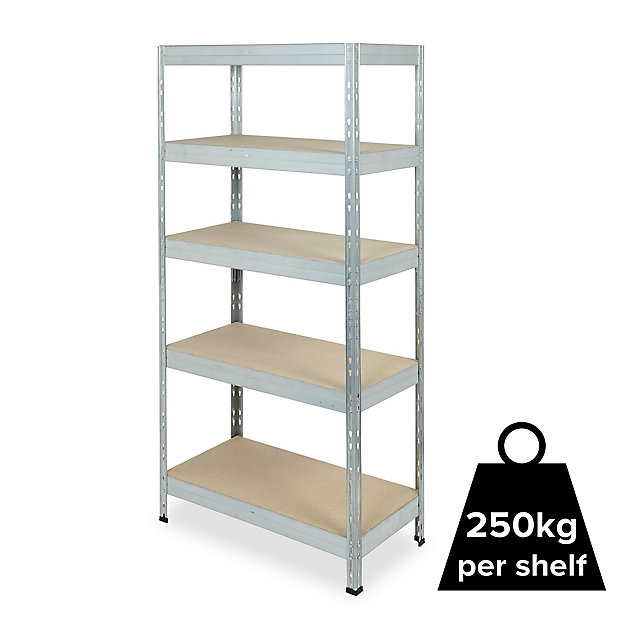 Form Exa 5 Shelf Medium Density, Metal Shelving Unit