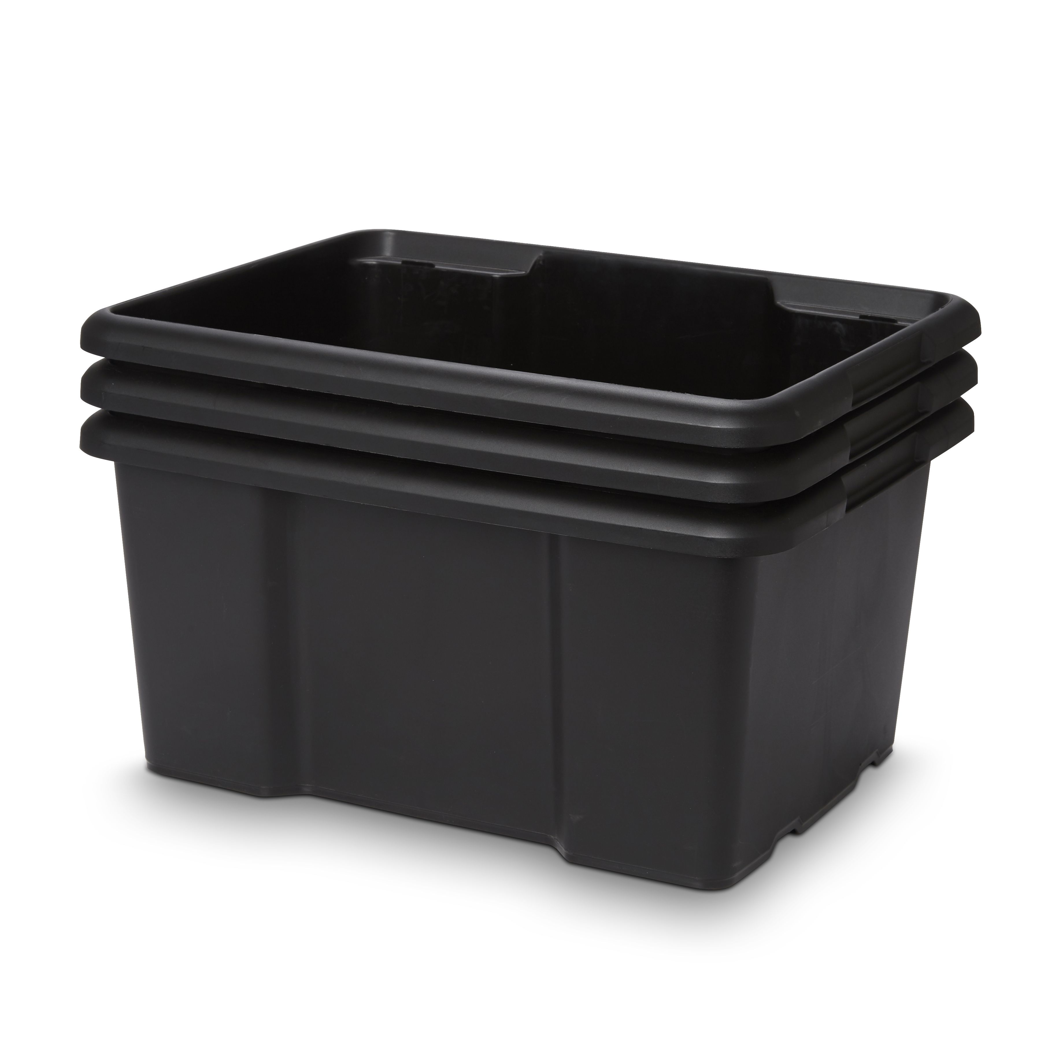 Form Fitty Black 26L Plastic Stackable Storage box | Tradepoint