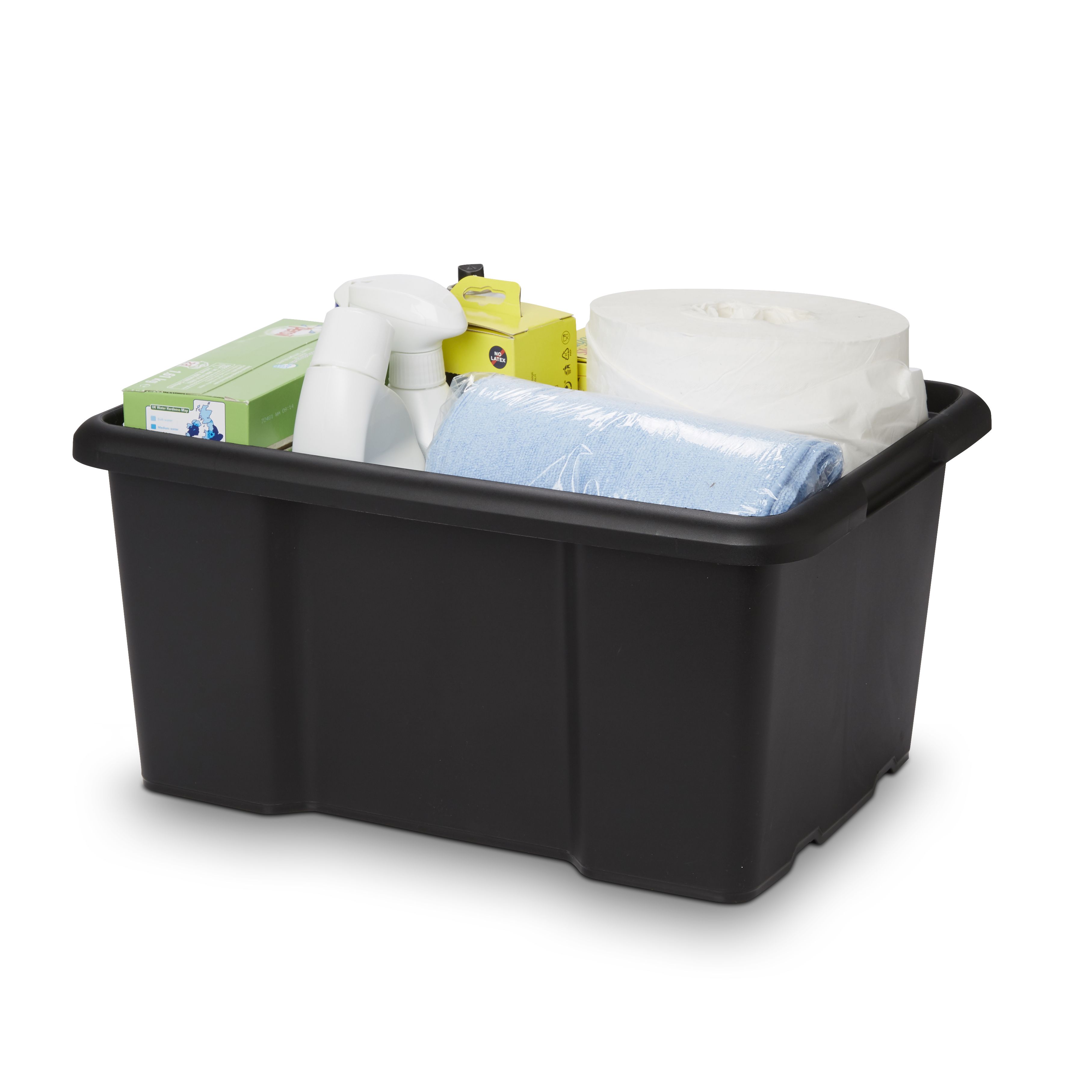 Form Fitty Black 26L Stackable Storage box, Pack of 10 | Tradepoint