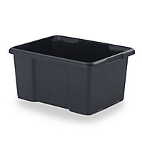 Form Fitty Black 44L Plastic Stackable Storage box