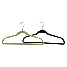 Form Grey & black Flocked Clothes hangers, Pack of 6