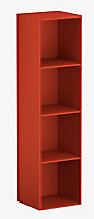 Form Konnect Red Freestanding 4 shelf Cube Shelving unit, (H)1372mm (W)352mm