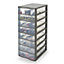 Form Kontor Clear & grey 33L 8 drawer Stackable Tower unit
