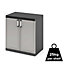 Form Links 2 shelf Black & grey Polypropylene XL short Utility Storage cabinet
