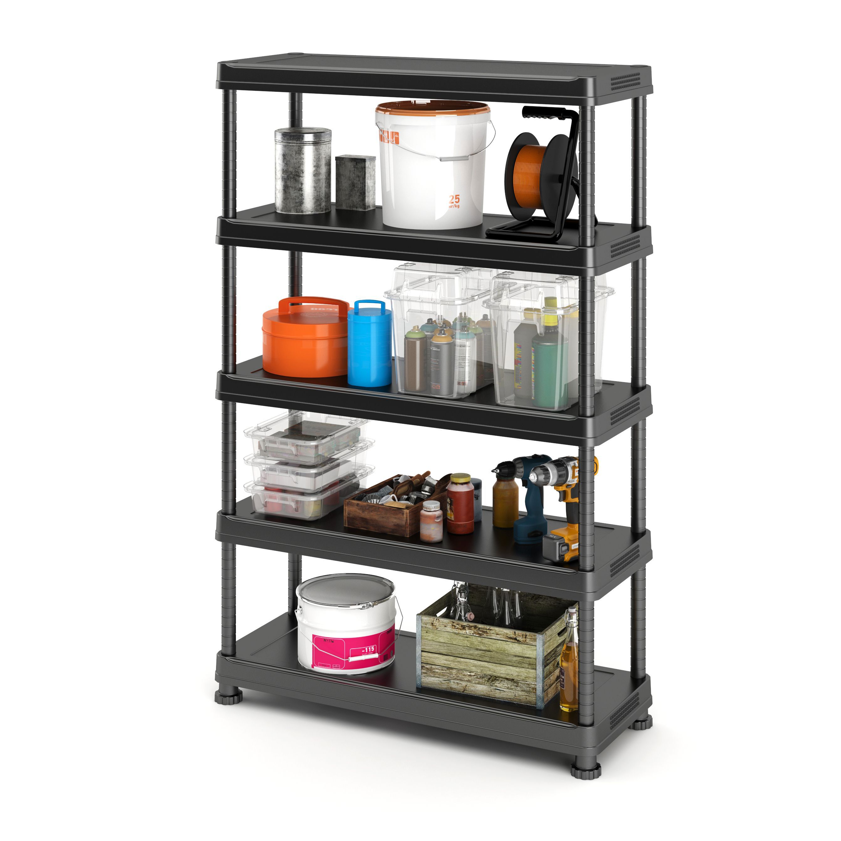 5 shelf deals plastic storage rack