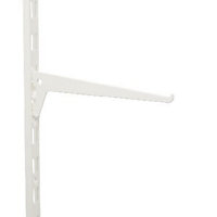 Form Lony White Steel Single slot bracket (H)72mm (L)266mm