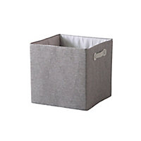 Form Matt grey Fabric Storage basket (H)31cm (W)31cm (D)31cm
