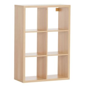 Form Mixxit Oak effect Freestanding 6 shelf Cube Shelving unit, (H)1080mm (W)737mm