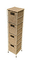 Form Natural Metal & seagrass Storage basket (H)88cm (W)23cm