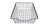Form Perkin Wire Silver effect Iron Tilt & turn right Storage basket (H)16cm (W)37.5cm