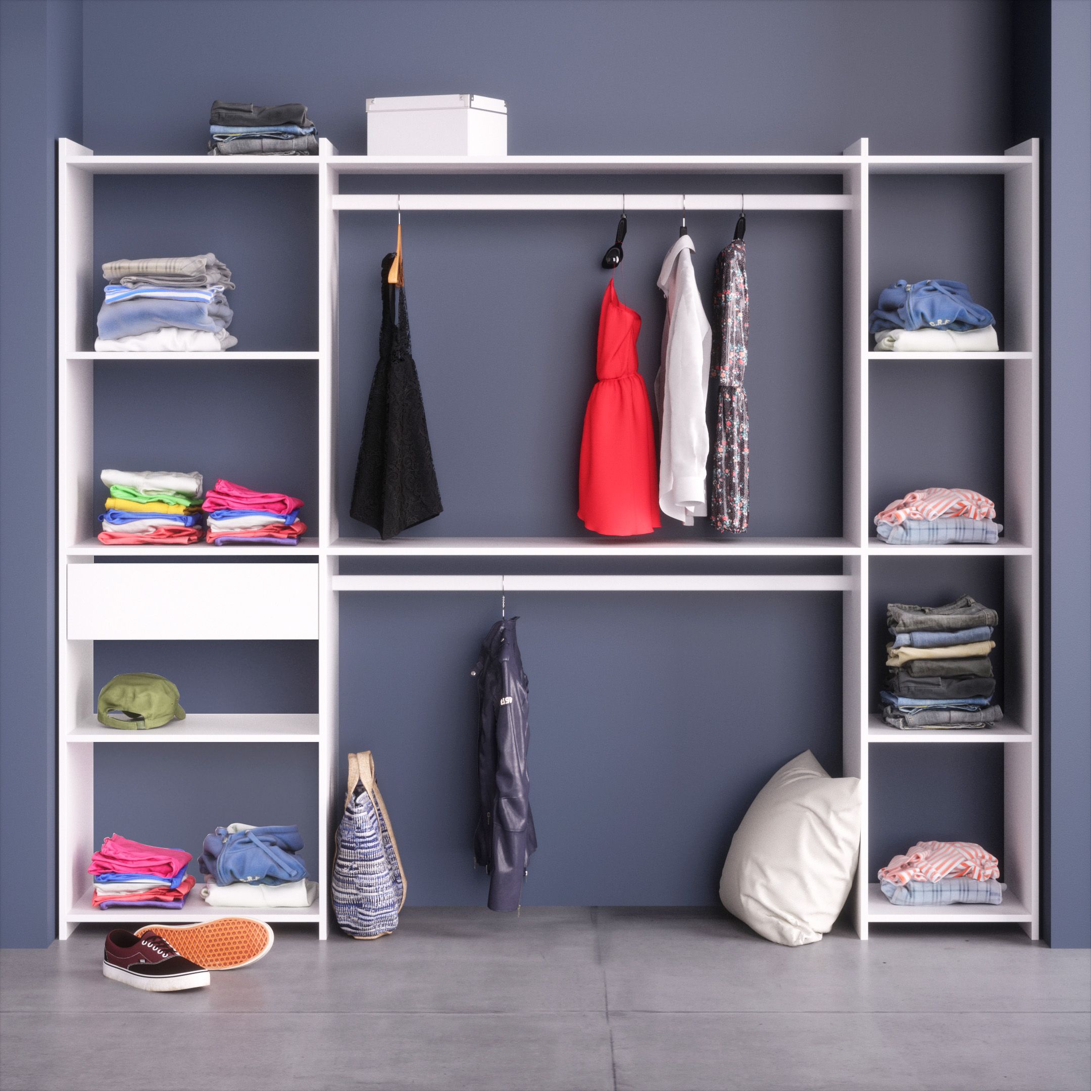 Form Satelit Matt white Dressing room storage unit (H)1800mm (L)1500mm (W)1500mm (D)397mm