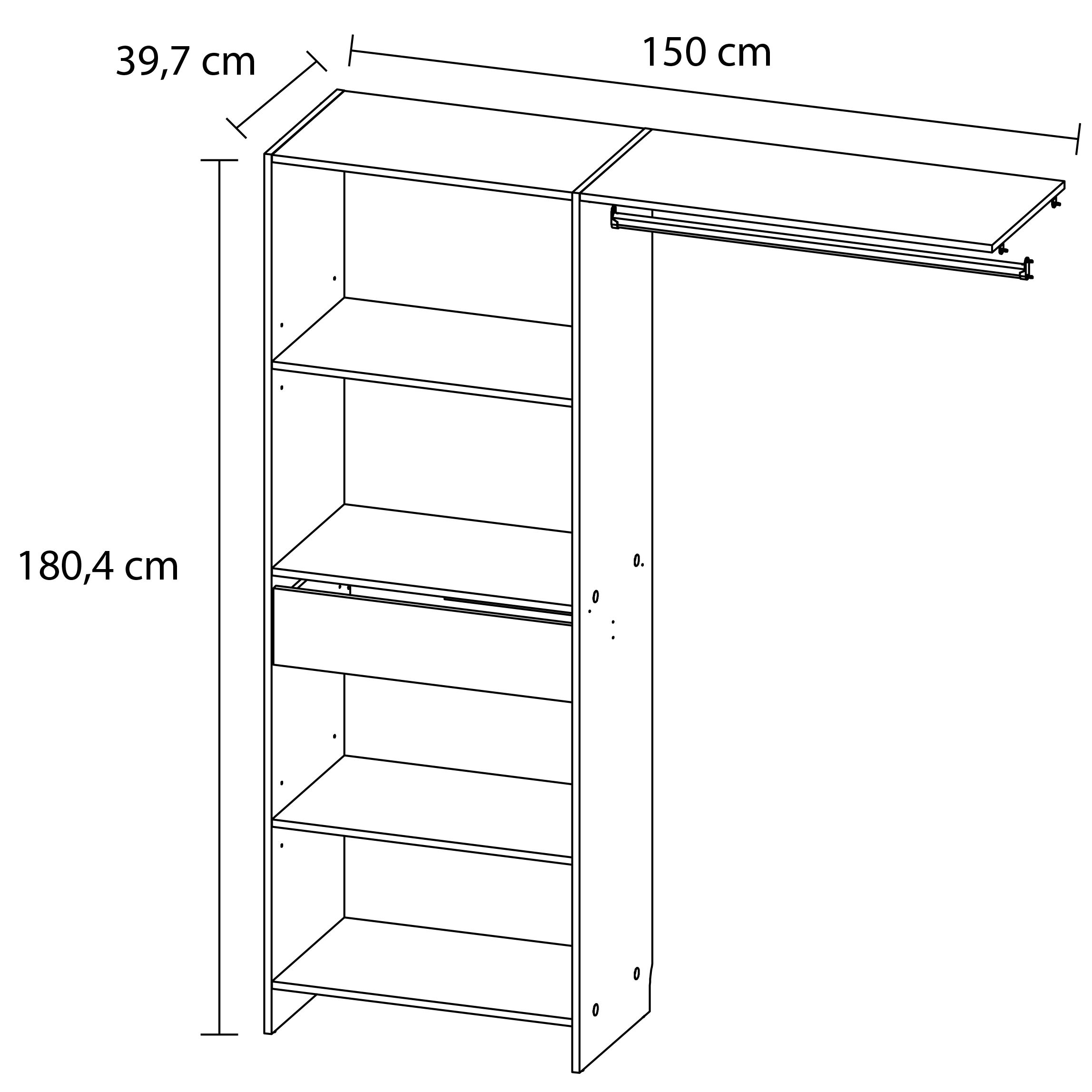 Form Satelit Matt white Dressing room storage unit (H)1800mm (L)1500mm (W)1500mm (D)397mm