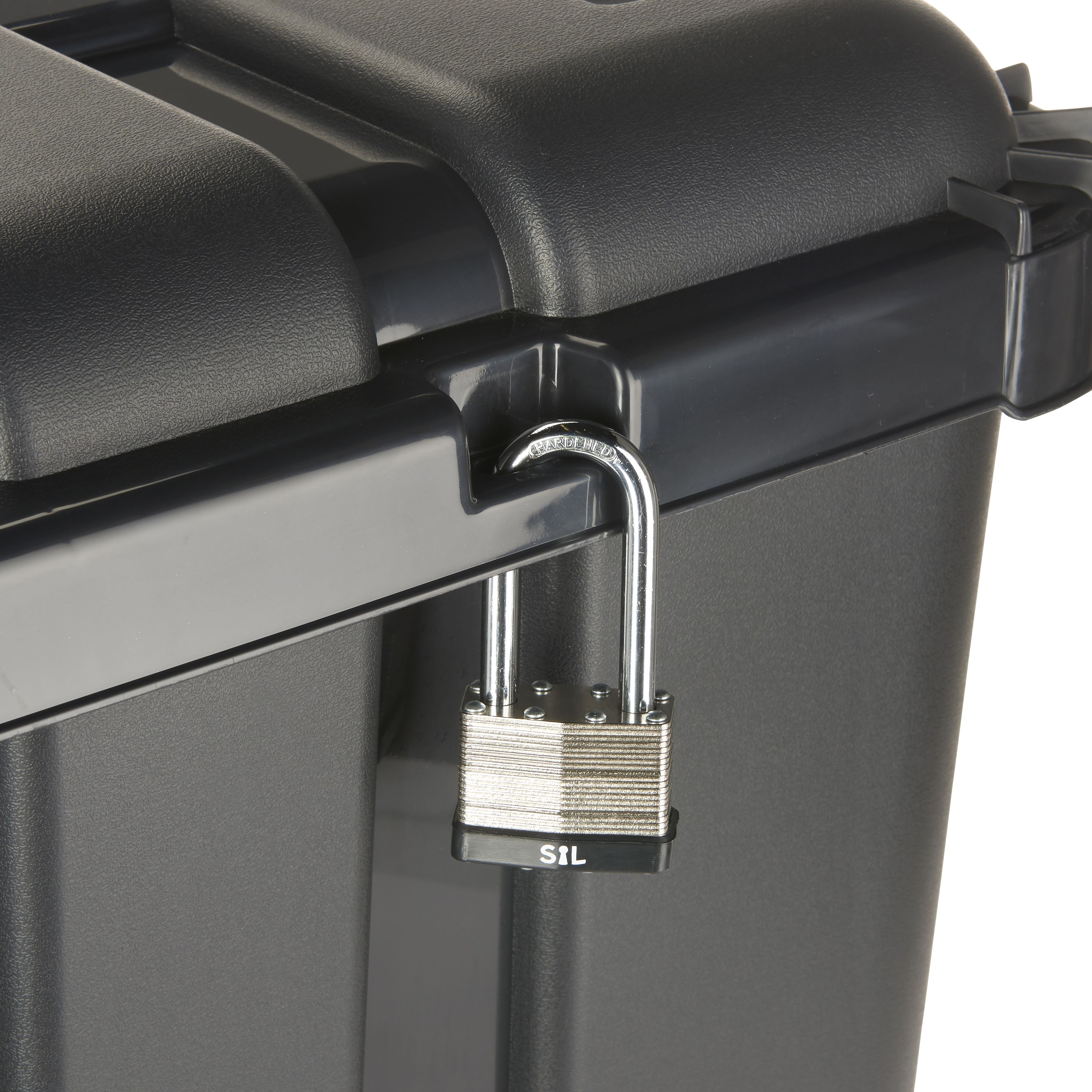 Form Skyda Heavy duty Black 49L Plastic Wheeled Storage trunk with Lid