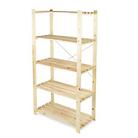 Form Symbios Natural 5 shelf Wood Shelving unit (H)1700mm (W)900mm