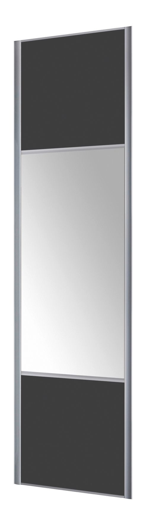 Form Valla Dark grey Mirrored Sliding wardrobe door, (H) 2260mm x (W) 772mm