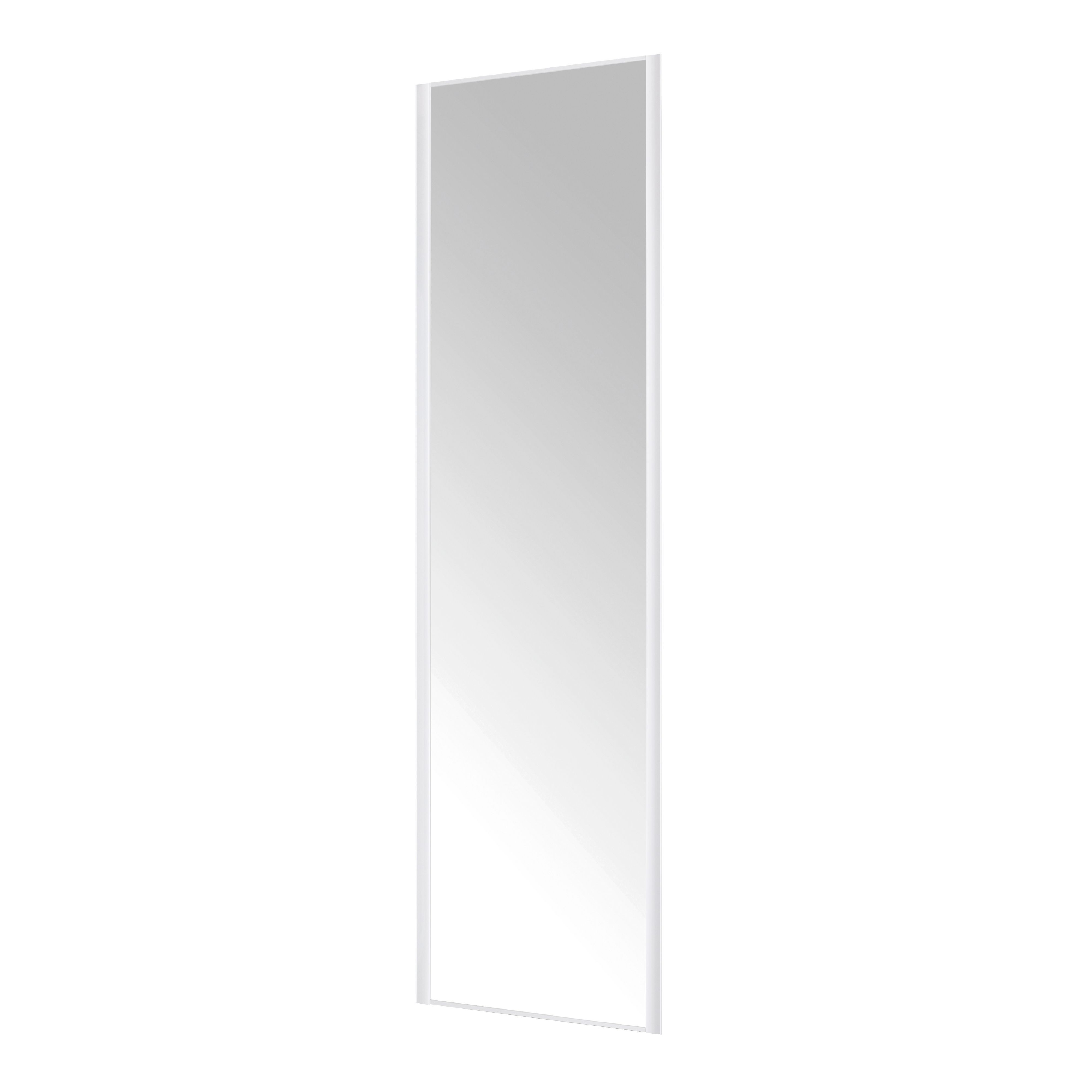 Form Valla Minimalist White Mirrored Sliding wardrobe door, (H) 2260mm x (W) 772mm