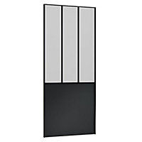 Form Valla Panelled Black Sliding wardrobe door (H) 2260mm x (W) 908mm
