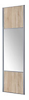 Form Valla Panelled Oak effect Mirrored Sliding wardrobe door (H) 2260mm x (W) 622mm