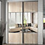 Form Valla Panelled Oak effect Mirrored Sliding wardrobe door (H) 2260mm x (W) 772mm