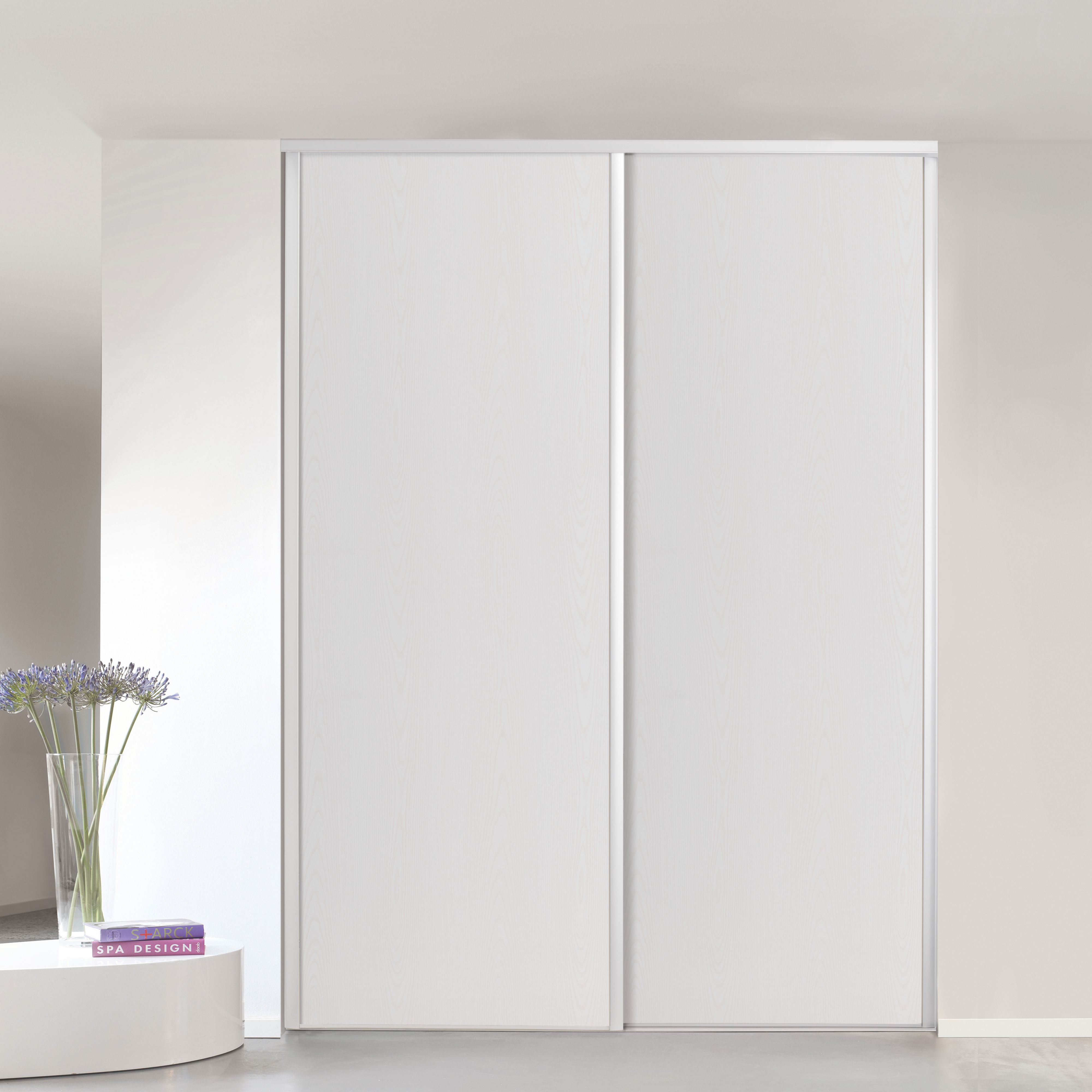 Form Valla White Sliding wardrobe door (H) 2260mm x (W) 772mm