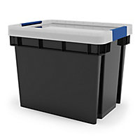 Form Xago Heavy duty Grey 24L Medium Plastic Stackable Storage box & Lid