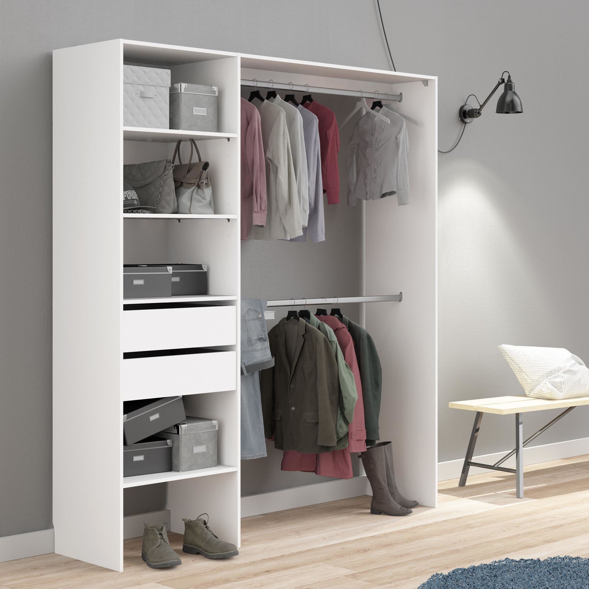 Form Zodiak Matt white Bedroom Storage kit (H)2004mm (W)1815mm (D)452mm