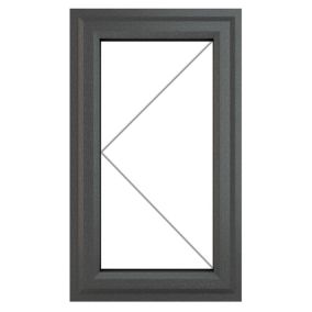 Fortia 1P Clear Glazed Anthracite uPVC Left-handed Swinging Window, (H)1040mm (W)610mm