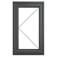 Fortia 1P Clear Glazed Anthracite uPVC Left-handed Swinging Window, (H)1115mm (W)610mm