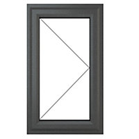 Fortia 1P Clear Glazed Anthracite uPVC Right-handed Swinging Window, (H)1040mm (W)610mm